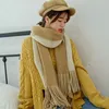 Szaliki Mingjiebihuo Moda Moda jesień i zima ciepłe dwustronne solidne frędzle Wygodne miękki szalik 230831