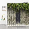 Shower Curtains Countryside Rock House Bathroom Curtain Shower Curtains Old Doors Rural Building Landscape Retro Decor Bathroom Products R230831