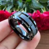 Anneaux de mariage 8MM Hommes Femmes Cool Bande De Mariage Bague En Carbure De Tungstène Multi Grooves Finition Petit Ami Mari Surprice Cadeau Bijoux 230831