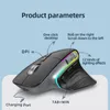 Myszy Kuwfi ładowna bezprzewodowa mysz myszy myszy 2,4G Bluetooth Mauzy ergonomiczne na laptop 4000dpi 9 przycisk RGB myszy 230831