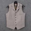 Gilet da uomo Primavera Esportazione in Giappone Prima pelle di pecora Abbigliamento in vera pelle Gilet sottile per il corpo Artigianato speciale