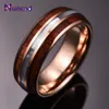 Anneaux de mariage NUNCAD 8mm bague en carbure de tungstène bois de Koa hawaïen anneaux en acier au tungstène nacre coquille bande de mariage Comfor Fit taille 7-12 230831