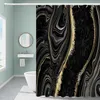 Cortinas de ducha Cortina de ducha de baño con grieta de mármol dorado negro, cortina de baño de tela de arte moderno decorativa abstracta de lujo R230831