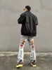 Jeans masculinos homens crânio jeans homem calças hip hop vintage queimado mulher bordada y2k trendyol calças esqueleto streetwear magro jean 230830