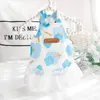 Dog Apparel Thin Princess Dogs Dress Romantic Flower Printed Lace Design Clothes For Small Pet Products Ropa Para Perro Skirts