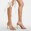 Sandálias de estilete de cobra de strass Rene Caovilla Cleo 9,5 cm Sapatos de noite femininos de salto alto Tornozelo envolvente sapato de fábrica de designer de luxo com caixaFlowers