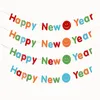 Decoratieve bloemen 1 stuks Happy Year Party Banner String Hangende Vlaggenlijn Decoratie Banners Letter Slingers Decoraties 8ZSH286