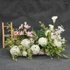 Fiori decorativi Giacinto Rosa Ortensia Disposizione dei fiori macinati Sfondo di matrimonio Fila Festa di compleanno Palcoscenico Floreale Pro