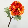 장식용 꽃 손으로 칠해진 시뮬레이션 된 꽃다발 모방 가을 레트로 모란 조명 고급 홈 장식 인공 포지로 소품