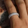 Продолжающая тестовая лаборатория Moissanite Ring 925 Серебряное серебряное серебро свадебные кольца для мужчин Женские свадебные украшения подарка