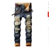 デニムデザイナーホールジーンズは男性用のズボンをリッピングしましたサイズ28-38 40秋の冬とベルベットホップパンクストリートウェアズボン228H