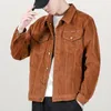Mens Jackets Spring Mens Slim Corduroy Jacket Korean Corduroy Jacket Mens Casual Denim Workwear Top Coat Outcoat 230831