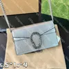 Designer schoudertas dames ketting crossbody tas Hoge kwaliteit vierkante portemonnee Klassieke diamanten hoefijzergesp Goud Zilver lederen tassen