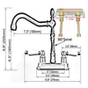 Badrumsvaskar kranar svart olja gnuggas 4 "centra mässing kök fartyg två hål bassäng svängbar kran dubbel hanterar vatten kran ahg078