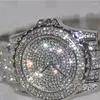 Orologi da polso Orologio da donna di lusso con diamanti pieni di lusso per donna Elegante orologio da polso in acciaio al quarzo di marca da donna Orologio da polso alla moda con zirconi in cristallo