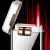 Roller Ignition Inflatable Torch Lighter Metal Windproof Battery No Gas Cigarette Red Flame Jet Inflated Gadgets MM3R