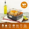 - 6 Quart XL Nonstick Copper Deep Square All in One 6 Qt Casserole Chef s Pan Stock Pot- 4 Piece Set, Includes Frying Basket and Steamer