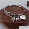 Reine britannique mère Vivienne lettre d'amour coquille naturelle Saturn Bracelet personnalité livraison directe accessoires de mode Dhqdj