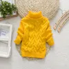 Pullover PHILOLOGY 2T-8T pure color winter boy girl kid thick Knitted bottoming turtleneck shirts solid high collar pullover sweater 230830