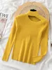 Maglioni da donna Pullover scavati obliqui per le donne Manica lunga Mezza collo alto Maglione lavorato a maglia Donna Coreana Solido Maglione Pull Femme