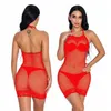 Sexy Set Sexy Halter Neck Lingerie Fishnet Plus Size Dress Bodystocking 230808