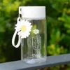 Vattenflaskor Small Daisy Plastic Cup Creative Man and Female Student Gift Anti Falling Outdoor Trend Forest Direct Sales 480 ml