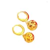 Kolczyki Dangle Fyjs Unikalne jasnożółte złoto kolorowe kolory kulowe puste na prezent biżuterię modową