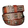 Belts Unique Design Mens Retro Belt Scaly Hip Hop Punk For Men Top Quality Cow Geunine Leather Jeans Accessories