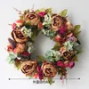Decorative Flowers Simulated Peony Wreath Round Vine Decoration Artificial Door Crown Pendant Home Wedding