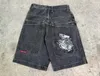 Mens shorts jnco shorts y2k hip hop grafik tryck baggy denim gym shorts män kvinnor sommar harajuku gotiska män basket shorts 230831