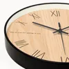 Horloges murales Horloge en métal Vintage Rétro Design moderne Simple Chambre à coucher en bois Décor à la maison Suspendu Montre Minuterie