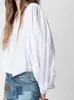 Damesblouses 2023 Lente En Zomer Losse Wrap-stijl Vastgebonden V-hals Witte Top Micro-transparant Damesoverhemd