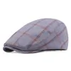 Mannen Vrouwen Katoen Plaid Baret Krantenjongen Klimop Hoed Casual Platte Rijden Golf Cabbie Caps Art Jeugd Cap Eenvoudige Voorwaarts hat327c