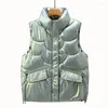 Vrouwen Trenchcoats Dames Herfst En Winter Vest Roze Mouwloze Jassen Mode Warm Vest Tops 2023 Casual