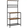 تخزين المطبخ Homfa Baker's Microwave Stand 3 Tier Baker Rack Attility Affice Alexer Alexer