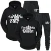 Männer Trainingsanzüge Liebhaber Trainingsanzug Hoodies Druck QUEEN KING Paar Sweatshirt Plus Größe Mit Kapuze Kleidung Hoodies Frauen Zwei Stück Set 230830