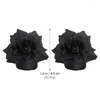 Dekorativa blommor 50st Simulering Silk Rose Flower Heads for Hat Clothes Permellment (Black)