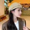 Bérets Été Japonais Bow Beret Femmes En Automne Et En Hiver Polyvalent Petit Visage À La Mode Artiste Chapeau Version Coréenne Octogonale