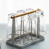 Haczyki szyny kuchenne żelazny kubek Uchwyt domowy szklanka drenażu do szklanki kuchennej stojak do przechowywania wiszący do przechowywania 230830