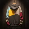 Erkek Hoodies Sonbahar ve Kış Hoodie Erkekler Pullover Patchwork Sweatshirts Plus Boyut 5xl Erkek Retro Kapüşonlu Giyim