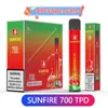 오리지널 Sunfire Pod Mesh Coil 2.0ml 사전 채워진 포드 700 퍼프 퍼스 일회용 vapes tpd 호환 ELFA CE 포드 장치 교체 vapes 공장 도매 영국 미국 시장