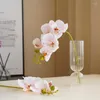 Decoratieve Bloemen Kunst Groene Planten Bonsai Oranje Wit 5-bloemige Phalaenopsis Valse Bloesem Perzik Chrysant