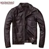 Couro masculino falso vintage genuíno jaqueta masculina 100 couro vermelho marrom preto natural jaquetas homem casaco outono roupas m174 230831