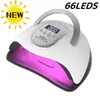 Nageltorkar max UV LED -lampa för manikyrgel polsk torkmaskin med stor LCD -touch 66LEDS Smart Dryer Sun S5 230831