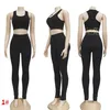 Kvinnors badkläder jumpsuits yoga set träning spårar fitness gym kostymer skjortor skörd topp leggings utomhus kläder yuga byxe slitage sp308p