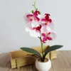 Dekorativa blommor riktiga beröring konstgjord fjäril orkidé blommor bonsai silkplast mal phalaenopsis för bröllop hem dekoration falsk potten