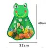 Baby Bath Toys Cute Duck Frog Mesh Net Toy Storage Bag Strong Suction Cups Bath Game Bag Bathroom Organizer Water Toys for Kids