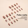 Faux ongles pointe artificielle Gel imperméable faux couverture complète tête pointue pressions pour bricolage Nail Art 24 pièces portable