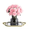 Decorative Flowers 7pcs/lot Artificial Decor Rose Silk Floral Latex Real Touch Wedding Bouquet DIY Home Party Design