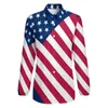 Blusas femininas patrióticas bandeira americana blusa feminina estrelas e listras imprimir casual solto manga longa camisa bonito design roupas tamanho grande